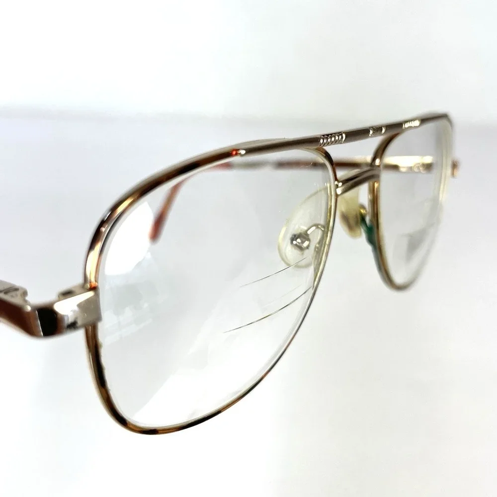 Vintage‎ Aviator Eyeglass Frames Gold Tone Tortoise 52-16-140
